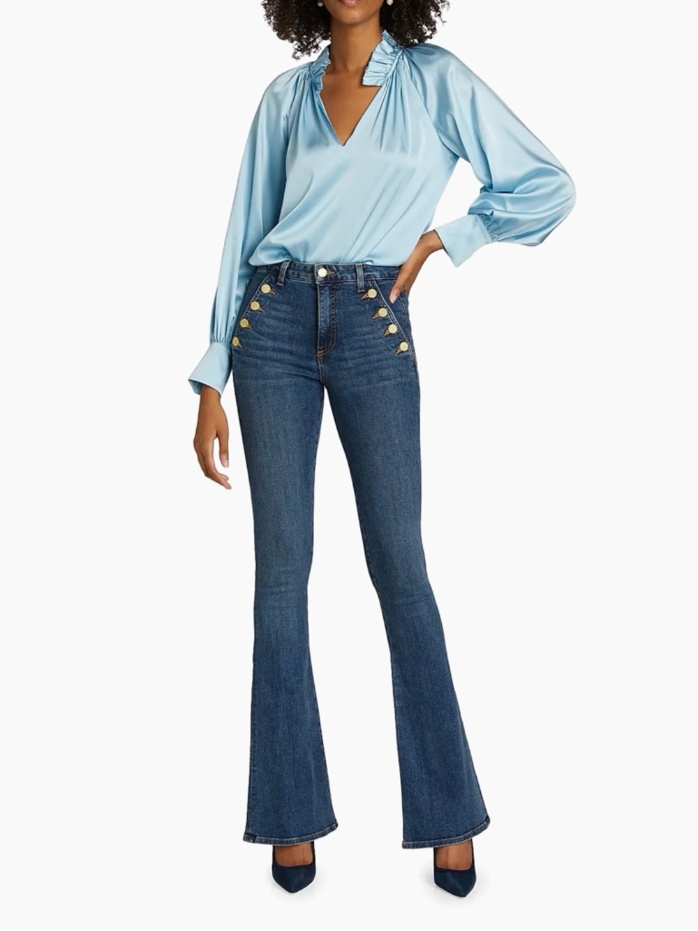 Ramy Brook - Helena High-Rise Flare Jeans size 27 - Picture 3 of 7